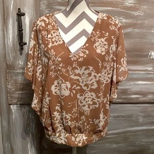 Ann Taylor Factory floral blouse NEW Size XL